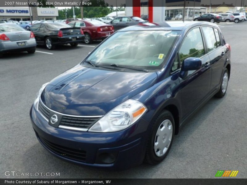 Blue Onyx Metallic / Beige 2007 Nissan Versa S