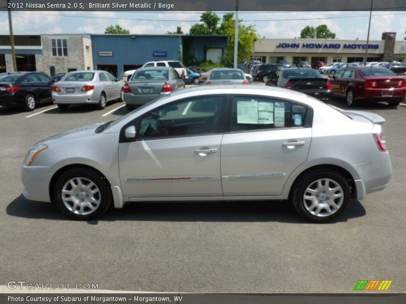Brilliant Silver Metallic / Beige 2012 Nissan Sentra 2.0 S