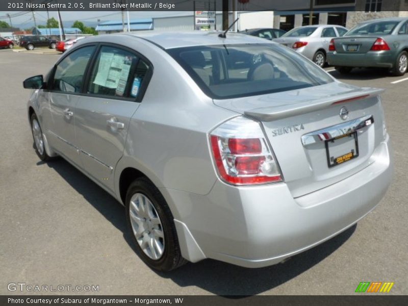 Brilliant Silver Metallic / Beige 2012 Nissan Sentra 2.0 S