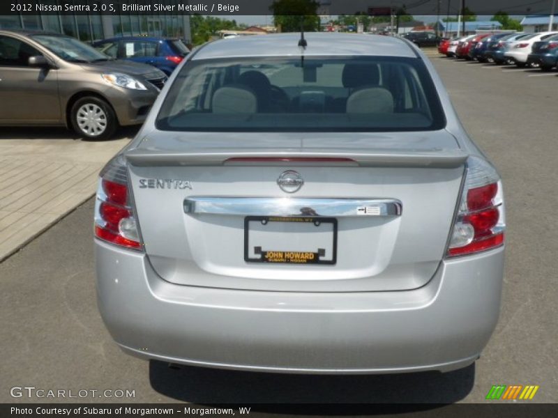 Brilliant Silver Metallic / Beige 2012 Nissan Sentra 2.0 S