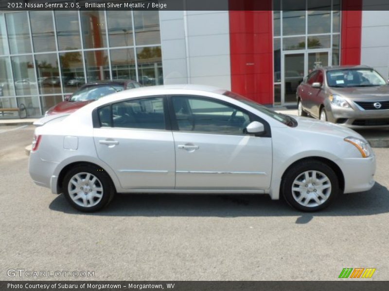 Brilliant Silver Metallic / Beige 2012 Nissan Sentra 2.0 S