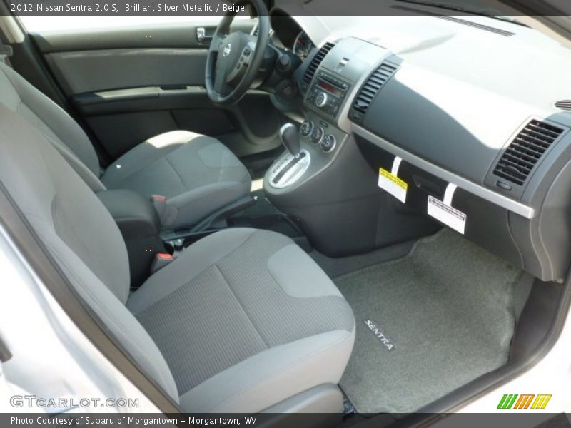 Brilliant Silver Metallic / Beige 2012 Nissan Sentra 2.0 S