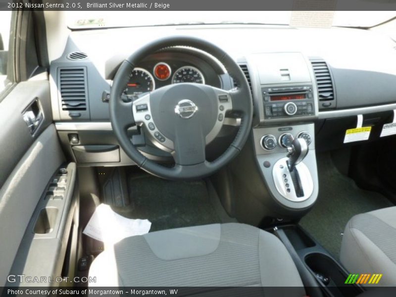 Brilliant Silver Metallic / Beige 2012 Nissan Sentra 2.0 S