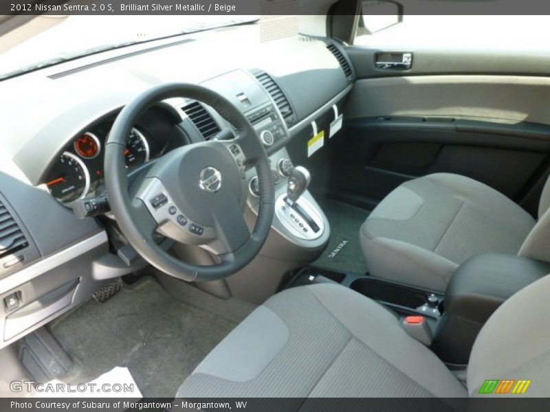 Brilliant Silver Metallic / Beige 2012 Nissan Sentra 2.0 S