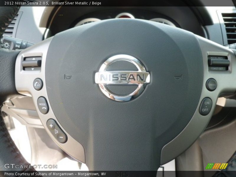 Brilliant Silver Metallic / Beige 2012 Nissan Sentra 2.0 S