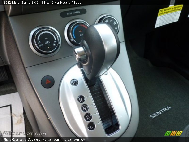 Brilliant Silver Metallic / Beige 2012 Nissan Sentra 2.0 S