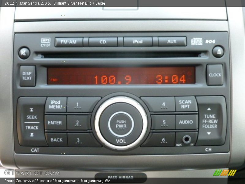 Brilliant Silver Metallic / Beige 2012 Nissan Sentra 2.0 S