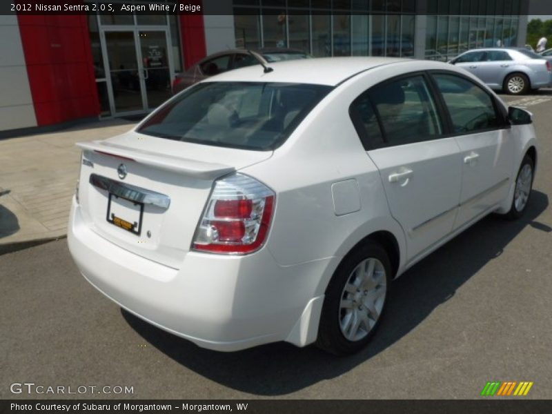 Aspen White / Beige 2012 Nissan Sentra 2.0 S