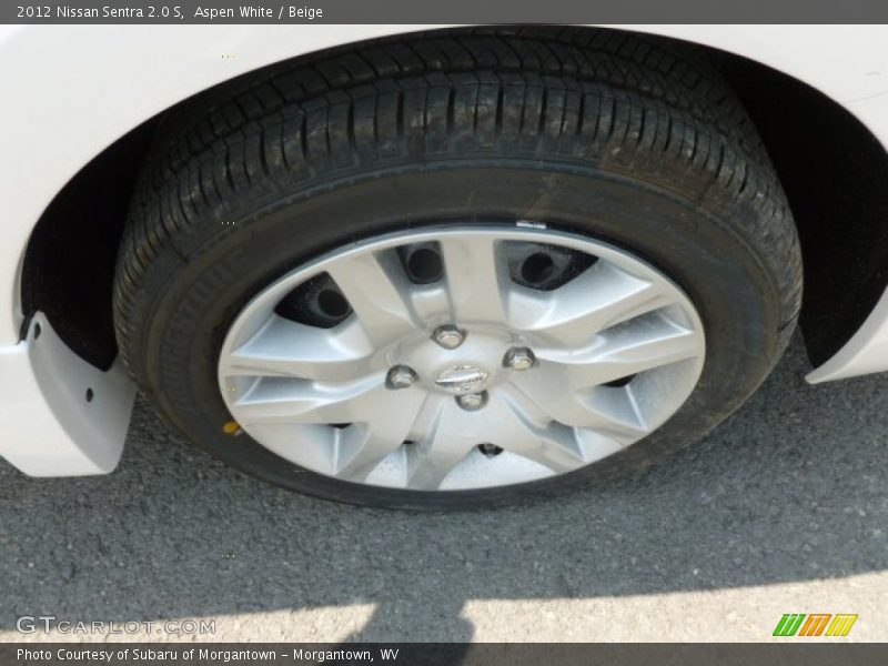 Aspen White / Beige 2012 Nissan Sentra 2.0 S