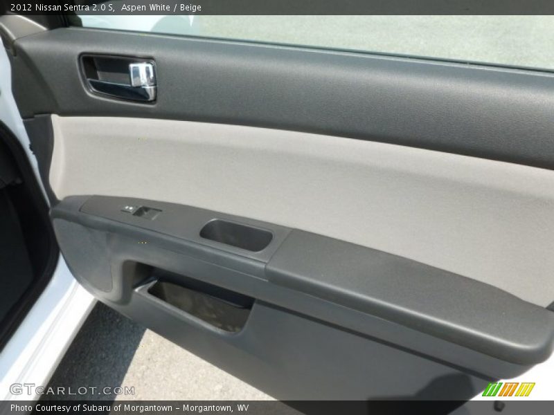 Aspen White / Beige 2012 Nissan Sentra 2.0 S