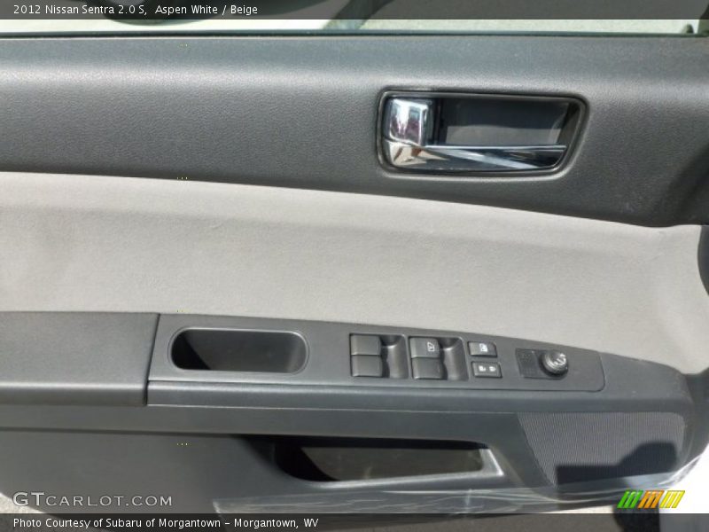 Aspen White / Beige 2012 Nissan Sentra 2.0 S