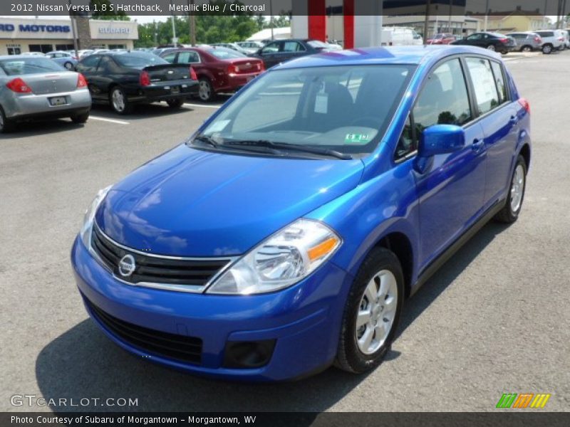 Metallic Blue / Charcoal 2012 Nissan Versa 1.8 S Hatchback