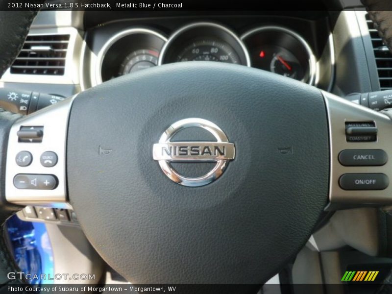 Metallic Blue / Charcoal 2012 Nissan Versa 1.8 S Hatchback