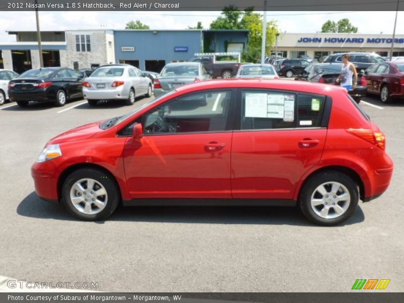 Red Alert / Charcoal 2012 Nissan Versa 1.8 S Hatchback