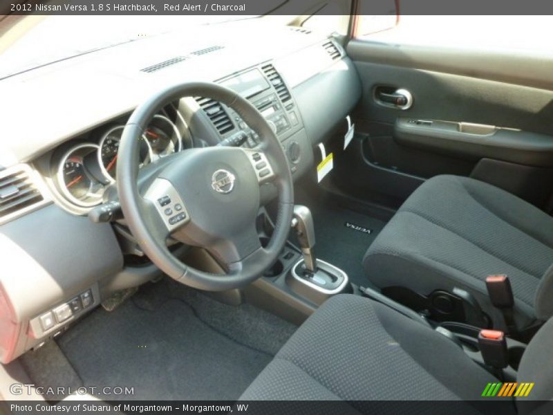 Red Alert / Charcoal 2012 Nissan Versa 1.8 S Hatchback