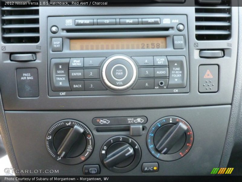 Red Alert / Charcoal 2012 Nissan Versa 1.8 S Hatchback