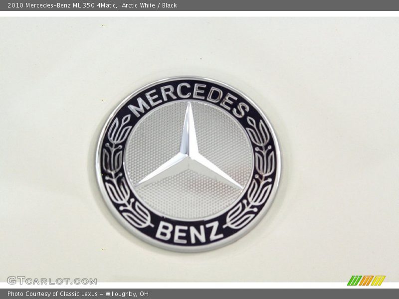 Arctic White / Black 2010 Mercedes-Benz ML 350 4Matic