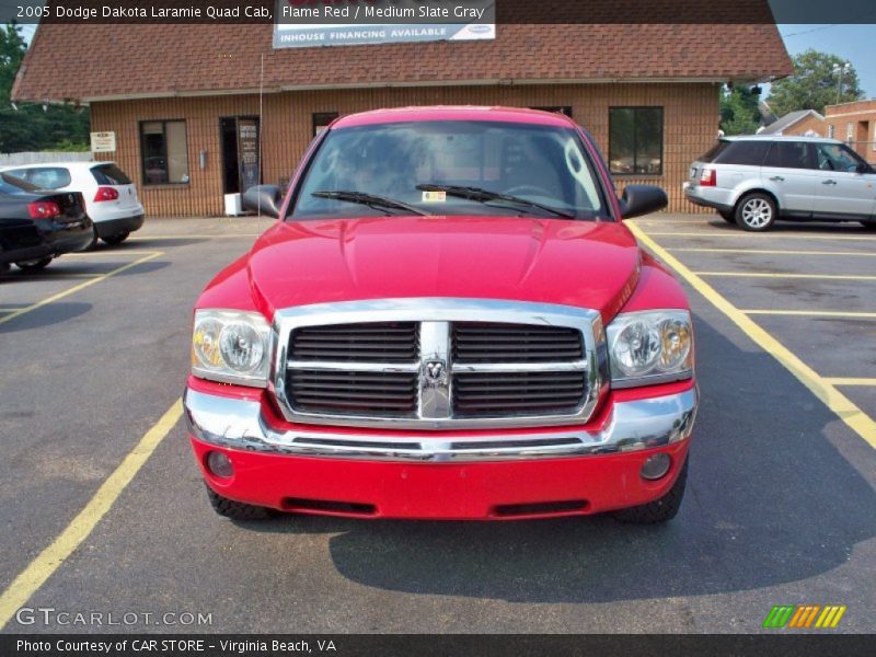 Flame Red / Medium Slate Gray 2005 Dodge Dakota Laramie Quad Cab