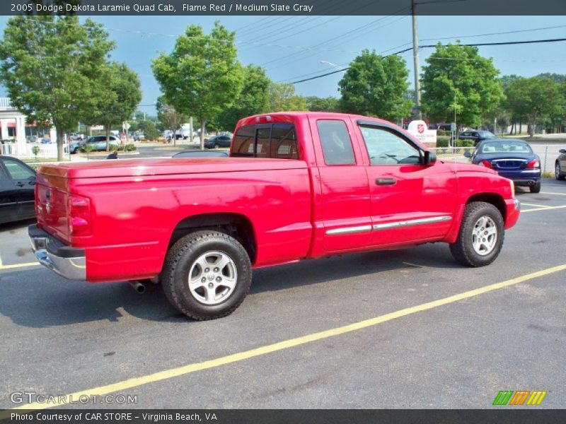 Flame Red / Medium Slate Gray 2005 Dodge Dakota Laramie Quad Cab