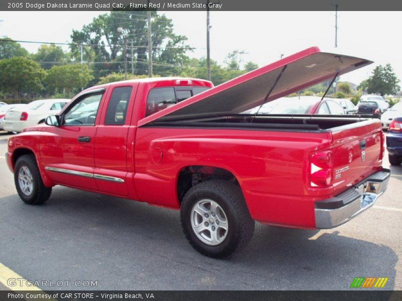 Flame Red / Medium Slate Gray 2005 Dodge Dakota Laramie Quad Cab