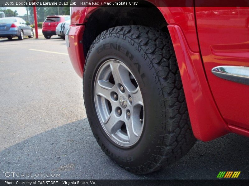 Flame Red / Medium Slate Gray 2005 Dodge Dakota Laramie Quad Cab