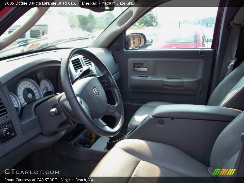Flame Red / Medium Slate Gray 2005 Dodge Dakota Laramie Quad Cab