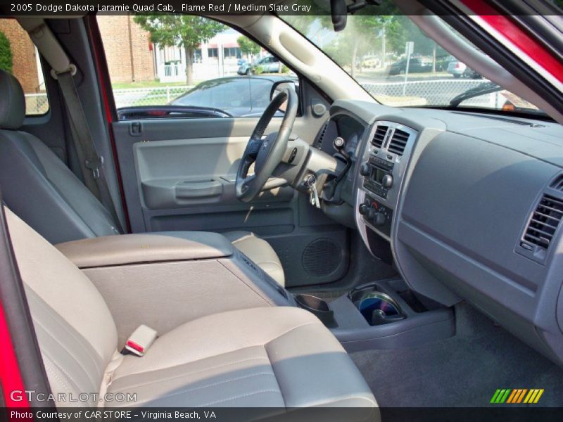 Flame Red / Medium Slate Gray 2005 Dodge Dakota Laramie Quad Cab
