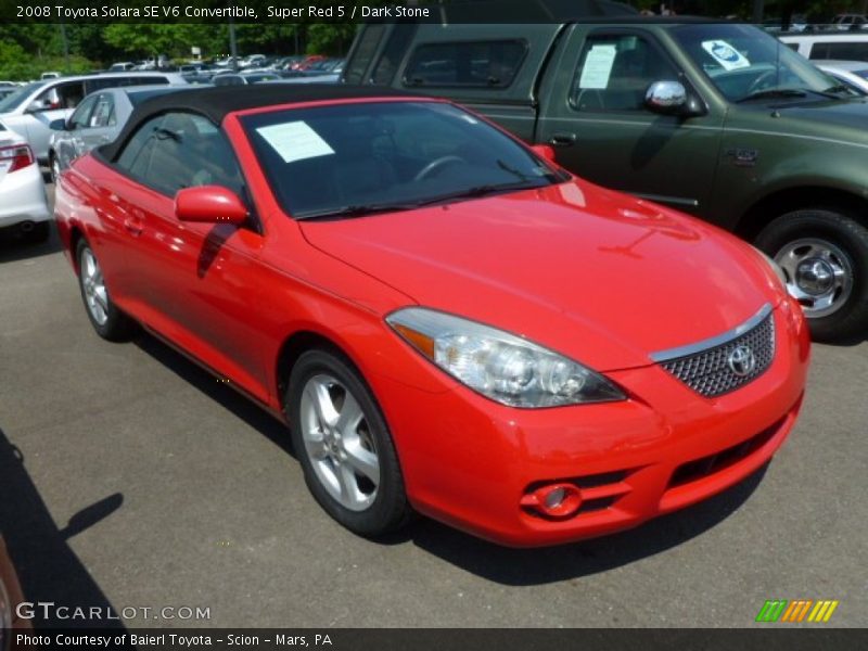 Super Red 5 / Dark Stone 2008 Toyota Solara SE V6 Convertible