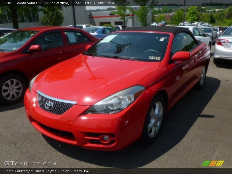 Super Red 5 / Dark Stone 2008 Toyota Solara SE V6 Convertible