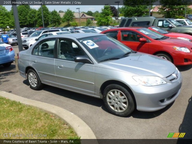 Satin Silver Metallic / Gray 2005 Honda Civic LX Sedan