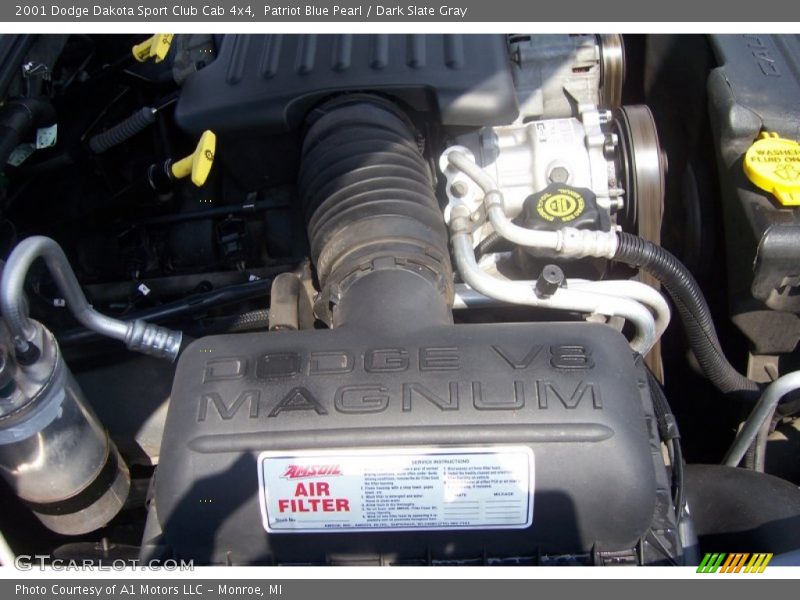 Patriot Blue Pearl / Dark Slate Gray 2001 Dodge Dakota Sport Club Cab 4x4