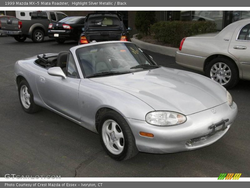 Highlight Silver Metallic / Black 1999 Mazda MX-5 Miata Roadster