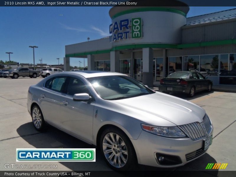 Ingot Silver Metallic / Charcoal Black/Fine Line Ebony 2010 Lincoln MKS AWD