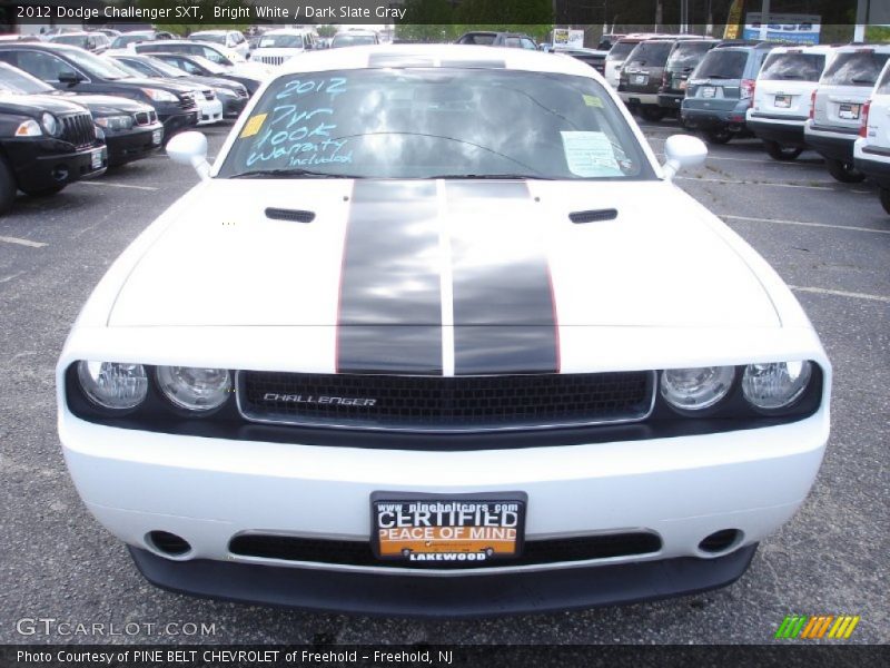 Bright White / Dark Slate Gray 2012 Dodge Challenger SXT
