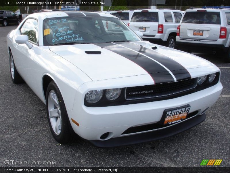 Bright White / Dark Slate Gray 2012 Dodge Challenger SXT