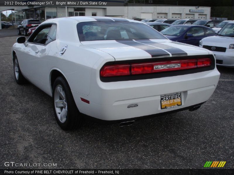 Bright White / Dark Slate Gray 2012 Dodge Challenger SXT