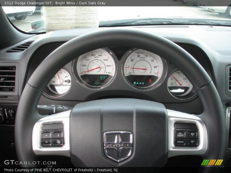 Bright White / Dark Slate Gray 2012 Dodge Challenger SXT