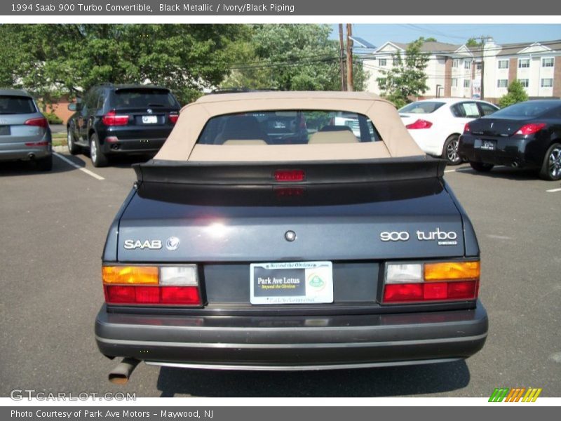 Black Metallic / Ivory/Black Piping 1994 Saab 900 Turbo Convertible