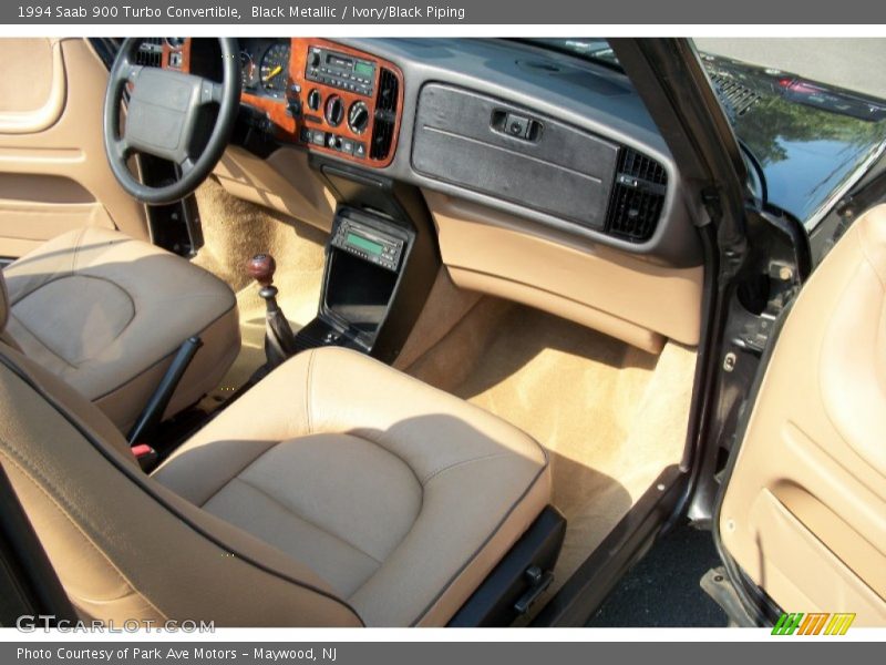 Black Metallic / Ivory/Black Piping 1994 Saab 900 Turbo Convertible
