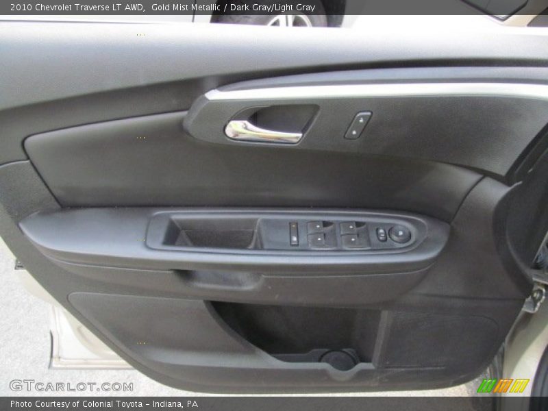 Gold Mist Metallic / Dark Gray/Light Gray 2010 Chevrolet Traverse LT AWD