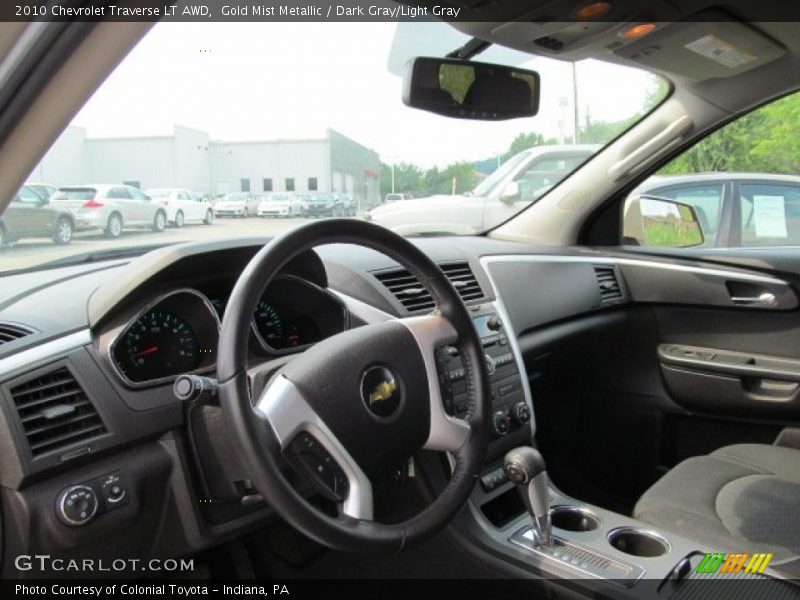 Gold Mist Metallic / Dark Gray/Light Gray 2010 Chevrolet Traverse LT AWD