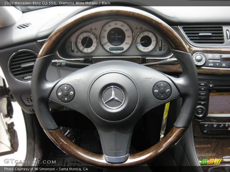 Diamond White Metallic / Black 2010 Mercedes-Benz CLS 550