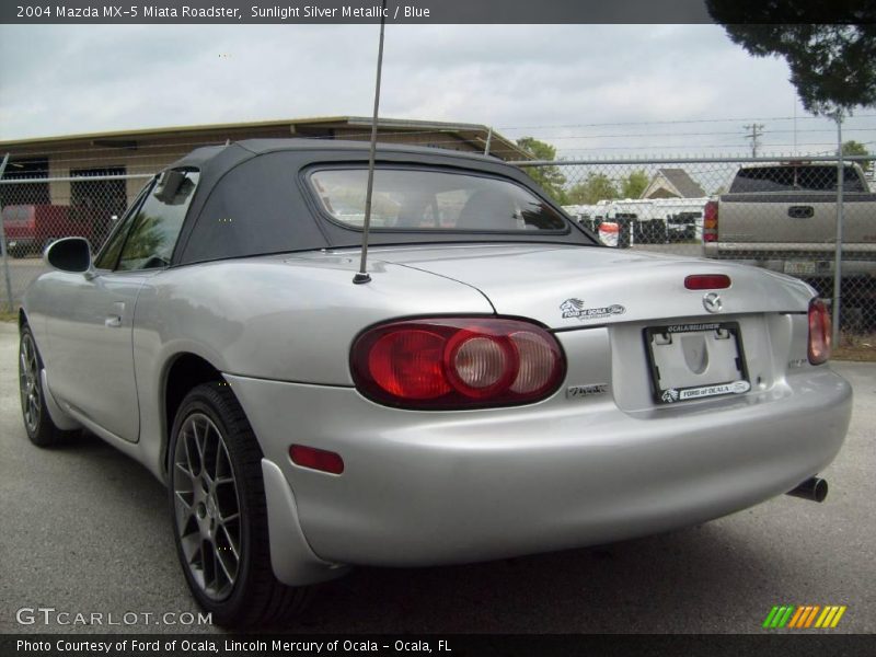 Sunlight Silver Metallic / Blue 2004 Mazda MX-5 Miata Roadster
