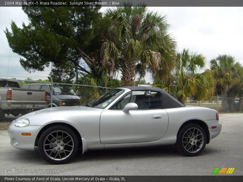 Sunlight Silver Metallic / Blue 2004 Mazda MX-5 Miata Roadster