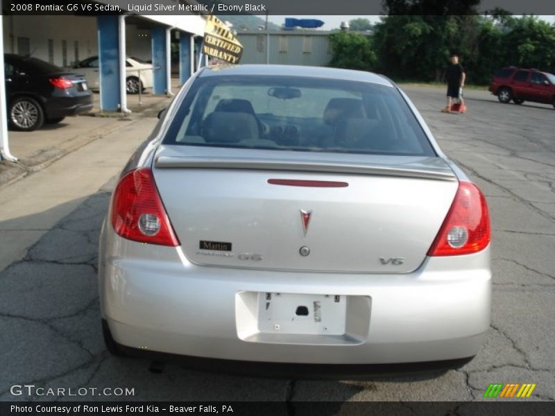 Liquid Silver Metallic / Ebony Black 2008 Pontiac G6 V6 Sedan