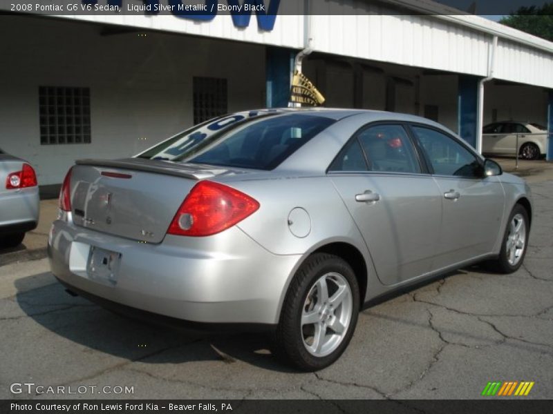 Liquid Silver Metallic / Ebony Black 2008 Pontiac G6 V6 Sedan