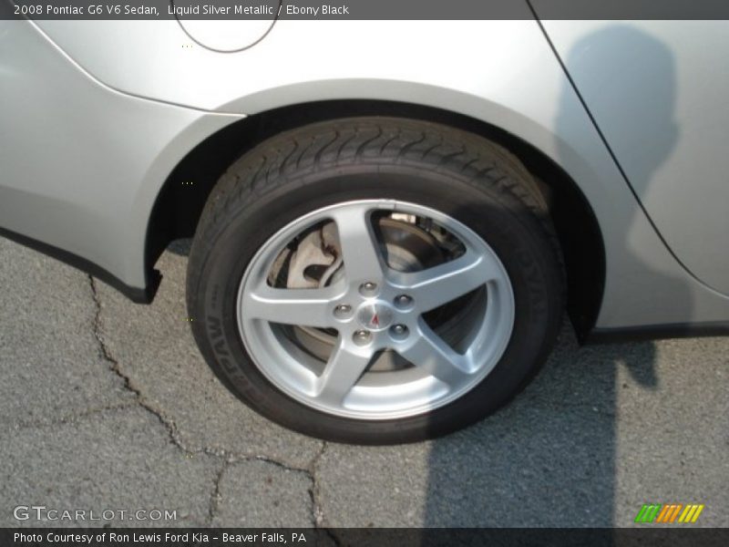 Liquid Silver Metallic / Ebony Black 2008 Pontiac G6 V6 Sedan