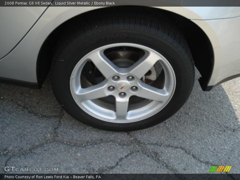 Liquid Silver Metallic / Ebony Black 2008 Pontiac G6 V6 Sedan
