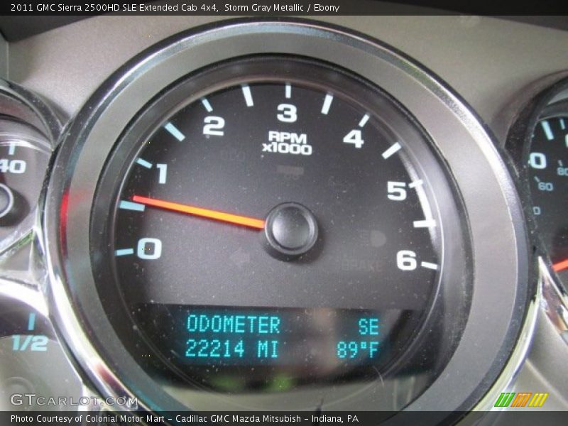 Storm Gray Metallic / Ebony 2011 GMC Sierra 2500HD SLE Extended Cab 4x4