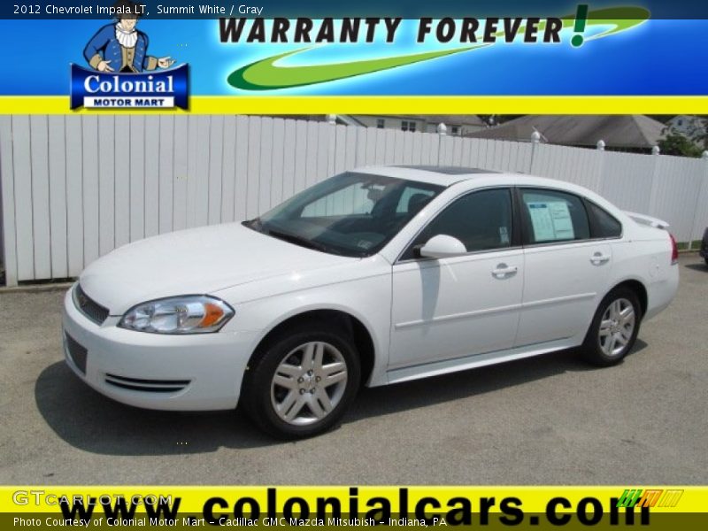 Summit White / Gray 2012 Chevrolet Impala LT